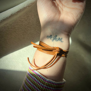 herkimer diamond horizon bracelet (tan)