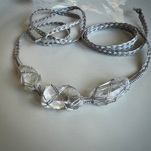 clear quartz dissent collar (grey)