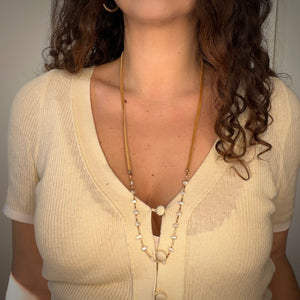 sayulita necklace (pearl/bronze)